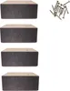 Four wooden furniture feet and a pile of screws on a white background. Náhľad obrázku produktu