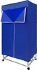 A blue electric clothes dryer stand with wheels and an open zipper. Náhled obrázku produktu