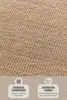 Close-up of a textured rug with two informational boxes at the bottom. Anteprima dell’immagine prodotto