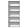 A white, five-shelf bookcase is shown against a white background. Produktbild-Vorschau