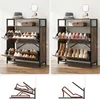 VASAGLE Schuhschrank 2 Klappen Schuhregal Schuhkipper 80 x Produktbild-Vorschau 5