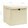 vidaXL Scatole con coperchio 4 pezzi 28x28x28 cm Crema Anteprima dell’immagine prodotto 5