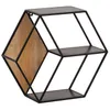 WOHNLING Wandregal 60x52x20 cm Mango Massivholz / Metall Produktbild-Vorschau 6