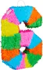 Relaxdays Pinata Geburtstag, Zahl 6, zum Aufhängen, Kinder Produktbild-Vorschau 1