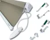 A roller blind and its mounting accessories are displayed against a white background. Anteprima dell’immagine prodotto