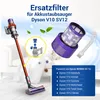 A Dyson V10 vacuum cleaner and a replacement filter are shown, with text indicating compatibility. Produktbild-Vorschau