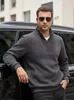 Herren Pullover mit Reißverschluss Waffelstruktur Slim Fit Produktbild-Vorschau 2
