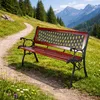 Gartenbank Parkbank Massivholz Metall pulverbeschichtet Braun/Schwarz Produktbild-Vorschau