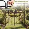COSTWAY Rosenbogen mit Tür&Erdspieße, Gartenbogen aus Produktbild-Vorschau 4