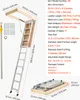 A diagram showing an attic ladder with dimensions and specifications. Anteprima dell’immagine prodotto