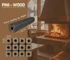 A cozy living room scene with a fireplace burning, showcasing hardwood briquettes. Produktbild-Vorschau