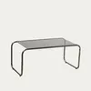 HOMLA Beistelltisch VELLUTO, verchromt, Glas, grau, 80 x 40 Produktbild-Vorschau 3