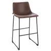 A single brown bar stool with a black metal frame is shown against a white background. Produktbild-Vorschau