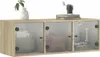 vidaXL Wandschrank mit Glastüren Sonoma-Eiche 102x37x35 cm Produktbild-Vorschau 4