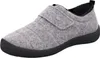 A single gray slipper with a black sole and a velcro strap is shown against a white background. Produktbild-Vorschau