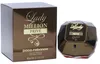 Paco Rabanne Lady Million Privé in facettenreichem Flakon mit goldener Prägung, daneben edle Verpackung in Metallic-Braun mit goldener Schrift. Produktbild-Vorschau