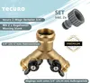 tecuro 2-Wege Y-Verteiler 3/4 Zoll mit 2 Absperrhähnen - Produktbild-Vorschau 2