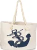 styleBREAKER XXL Strandtasche mit Anker Print | maritimer Produktbild-Vorschau 1