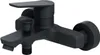 A black bathtub faucet mounted on a white background. Produktbild-Vorschau