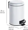 A white pedal bin with dimensions indicated. Anteprima dell’immagine prodotto