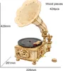AIORBER 3D Holzpuzzle Klassische Grammophon Bausatz, mit Produktbild-Vorschau 3