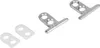 A set of metal and plastic mounting hardware for an integrated dishwasher. Produktbild-Vorschau