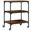 vidaXL Küchenwagen Räuchereiche 60x41x76 cm Holzwerkstoff Produktbild-Vorschau 1