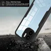 A phone case is shown falling onto a rocky surface, illustrating its protective qualities. Produktbild-Vorschau