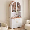 Merax hoge kast met werkblad, glazen vitrine met 2 lades en Productafbeelding-voorbeeld 8