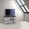 Tavolino TV Relaxdays in vetro nero, 3 ripiani in vetro Anteprima dell’immagine prodotto 2