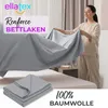 EllaTex Renforcé Bettlaken ohne Gummizug 160x200 Baumwolle Produktbild-Vorschau 2