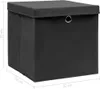 vidaXL Scatole con coperchio 4 pezzi nero 32x32x32 cm Anteprima dell’immagine prodotto 7