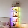 Weiß Wandregal Bücherregal mit Lauflicht, 30×18×117cm, Produktbild-Vorschau 4