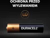 A Duracell battery is shown with a symbol indicating protection against leakage. Voir les images du produit