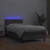 vidaXL Boxspringbett mit Matratze & LED Grau 80x200 cm Produktbild-Vorschau 2