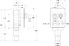 Technical drawing with dimensions of a plumbing fixture. Produktbild-Vorschau