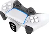 A white and gray video game controller with a small digital display attached to the bottom. Produktbild-Vorschau