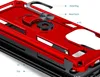 A 3D exploded view of a red phone case, showing its layered construction and features like a metal ring and patch. Anteprima dell’immagine prodotto