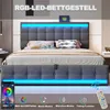 A bed frame with integrated RGB LED lighting. Náhľad obrázku produktu