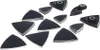 A collection of triangular sanding pads and adapters for a multi-tool, arranged on a white background. Podgląd zdjęcia produktu