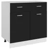 Schubunterschrank Schwarz 80x46x81,5 cm Spanplatte Produktbild-Vorschau 8
