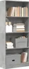 vidaXL Libreria grigio cemento 60x24x143 cm materiale legno Anteprima dell’immagine prodotto 2
