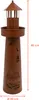 A decorative lighthouse with cut-out designs of ships and birds, with size indicators. Produktbild-Vorschau