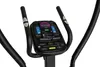 Close-up of the console of an elliptical cross trainer, showing the screen with a phone mounted on it. Produktbild-Vorschau