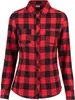 A red and black checkered flannel shirt is laid flat. Náhled obrázku produktu