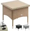 CASARIA® Table d’appoint en polyrotin crème 50x50x45cm Voir les images du produit 1