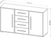 Wohnzimmer Sideboard mit 150 cm Breite, weiß matt mit Produktbild-Vorschau 4