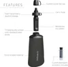 An exploded diagram of a collapsible water filter bottle, highlighting its various components and features. Produktbild-Vorschau