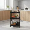Relaxdays Rollwagen, 3 Mesh-Etagen, Servierwagen, Produktbild-Vorschau 2