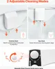 Collage showing different cleaning modes and controls of a bidet attachment. Produktbild-Vorschau